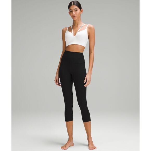 Lululemon Black Ribbed Align Leggings 23" Size 10 $118 MSRP - Picture 1 of 2